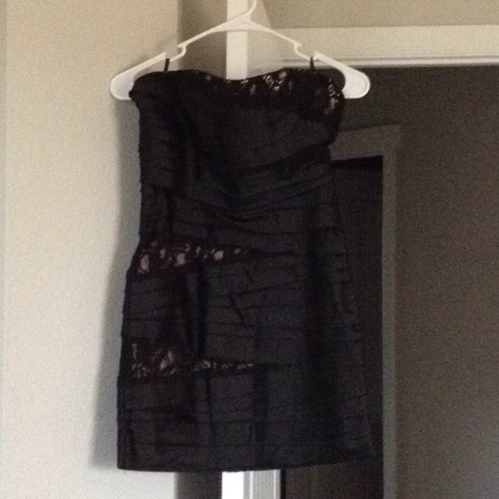Bebe Black Lace Corset Mini Dress Size S